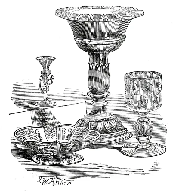 Rare Venetian glass, 1845. Creator: John Wykeham Archer.