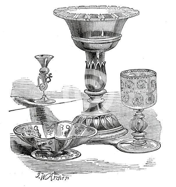 Rare Venetian glass, 1845. Creator: John Wykeham Archer.