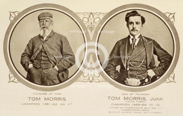 Rare postcard showing Tom Morris and Tom Morris Junior, c1905. Artist: Unknown