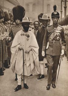 Ras Tafari, Prince Regent of Ethiopia (Emperor Haile Selassie) with the Duke of York 1924