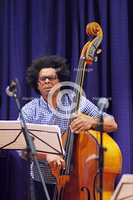 Rashaan Carter, Watermill Jazz Club, Dorking, Surrey, 2015.  Artist: Brian O'Connor.