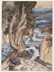Re-enter Ariel like a water-nymph, illustration from The Tempest 1926