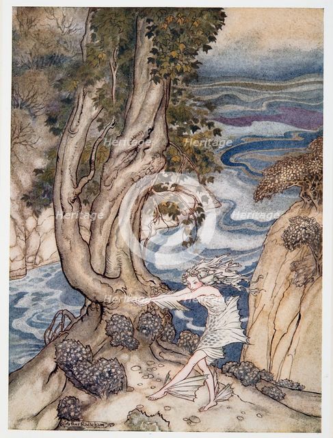 Re-enter Ariel like a water-nymph, illustration from 'The Tempest', 1926.