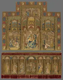 Retable depicting the Madonna and Child, the Nativity, and the Adoration of the Magi..., c. 1468. Creator: Unknown