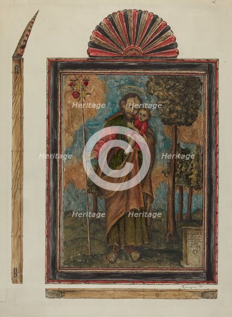 Retablo, 1938. Creator: Eldora P. Lorenzini.