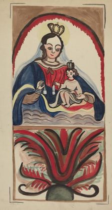 Retablo - Virgin & Child, 1935/1942. Creator: E. Boyd