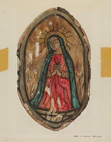 Retablo - Santa Maria, c. 1939. Creator: Majel G. Claflin