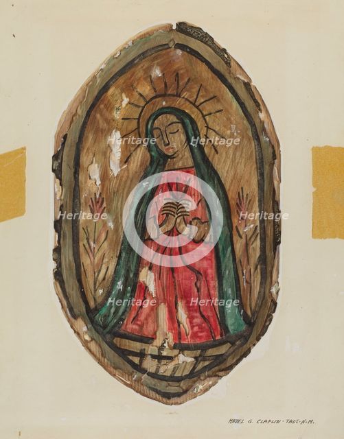 Retablo - Santa Maria, c. 1939. Creator: Majel G. Claflin.