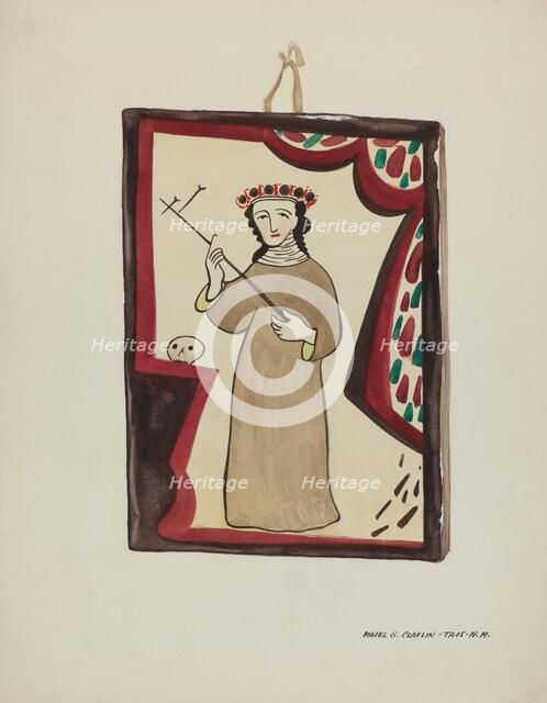 Retablo-Santa Rita, c. 1937. Creator: Majel G. Claflin.