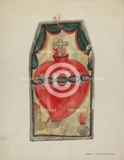 Retablo (Sacred Heart), c. 1939. Creator: Majel G. Claflin.