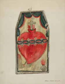Retablo (Sacred Heart), c. 1939. Creator: Majel G. Claflin