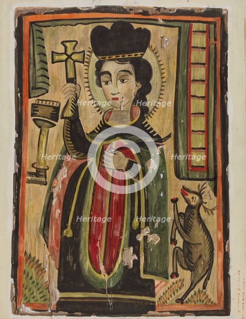 Retablo - St. Procopio, 1935/1942. Creator: Majel G. Claflin.
