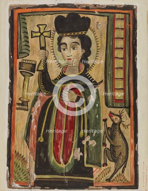 Retablo - St. Procopio, 1935/1942. Creator: Majel G. Claflin.