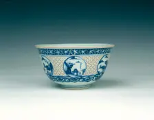 Reticulated blue and white bowl, China, 1600-1644. Creator: Unknown