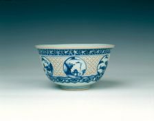 Reticulated blue and white bowl, China, 1600-1644. Creator: Unknown