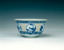 Reticulated blue and white bowl, China, 1600-1644. Creator: Unknown