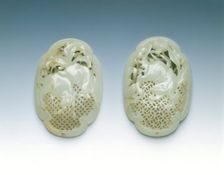 Reticulated jade oval box, late Ming-early Qing dynasty, China, 17th century. Creator: Unknown