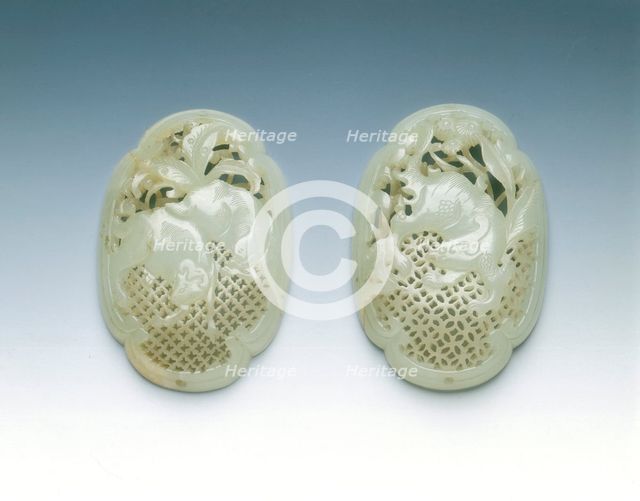 Reticulated jade oval box, late Ming-early Qing dynasty, China, 17th century. Creator: Unknown.