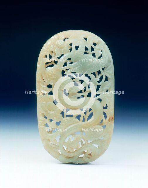 Reticulated jade panel, late Ming dynasty, China, 1550-1644. Creator: Unknown.