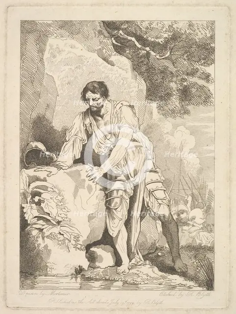 Retiring Wounded from Battle, July 19, 1779. Creator: Robert Blyth.