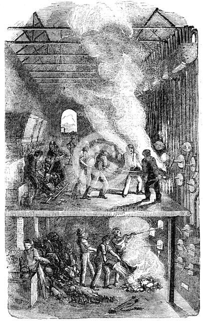 Retort House, Great Central Gas Works, Bow Common, London, 1866. Artist: Unknown