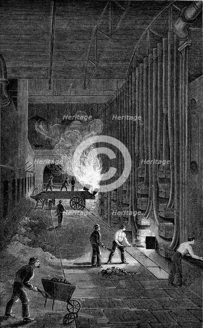 Retort House, Imperial Gasworks, King's Road, London, 1876. Artist: Unknown