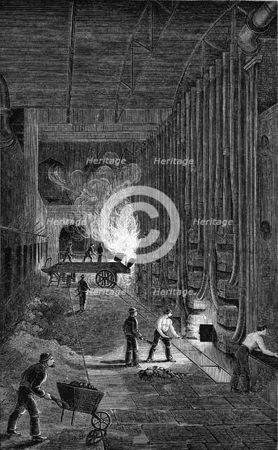 Retort House, Imperial Gasworks, King's Road, London, 1876. Artist: Unknown