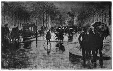 Retour des Champs-Elysees c1870-1900 (1924). Artist: Felix Hilaire Buhot