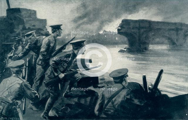 'Retreat from Belgium:  British Troops on the River Prepared To Resist the German Advance', 1915 Creator: Unknown.