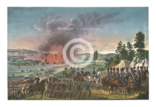 Retreat of the French after the battle of Leipzig, 19 October 1813, (c1850). Artists: Francois Pigeot, François-Louis Couché.
