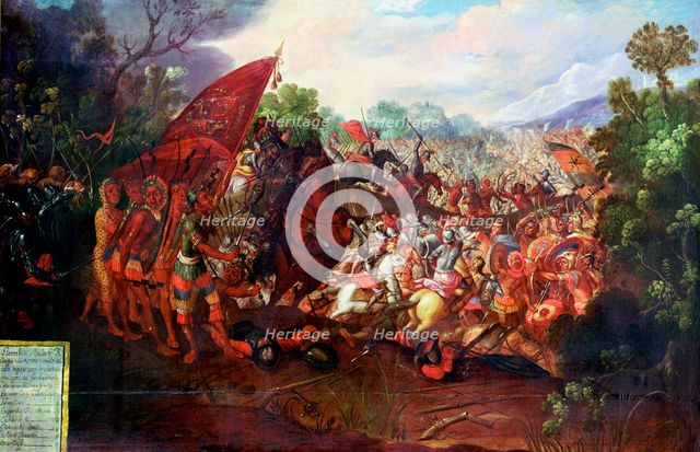 Retreat of Hernando Cortes form Tenochtitlan, Mexico, 1520. Artist: Unknown