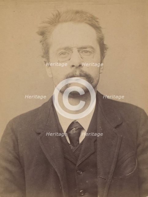 Retté. Adolphe. 30 ans, né à Paris IXe. Homme de lettre. Cris séditieux. 21/1/94. , 1894. Creator: Alphonse Bertillon.