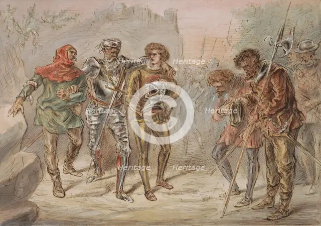 Return of a wounded soldier, c.1854-c.1887.  Creator: Alexander Ver Huell.