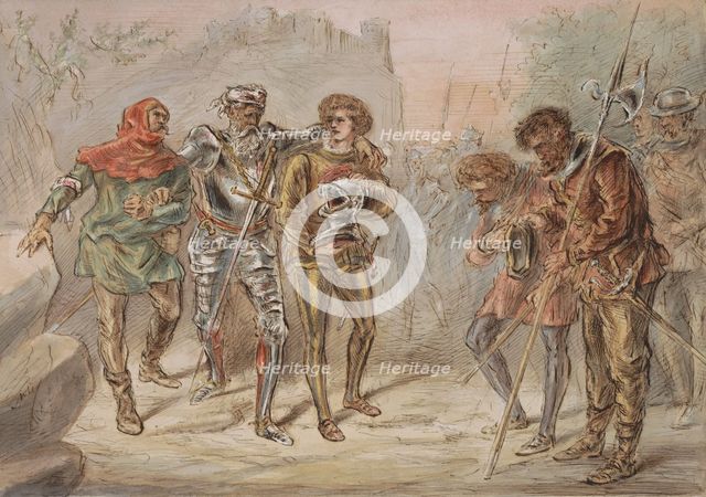Return of a wounded soldier, c.1854-c.1887.  Creator: Alexander Ver Huell.