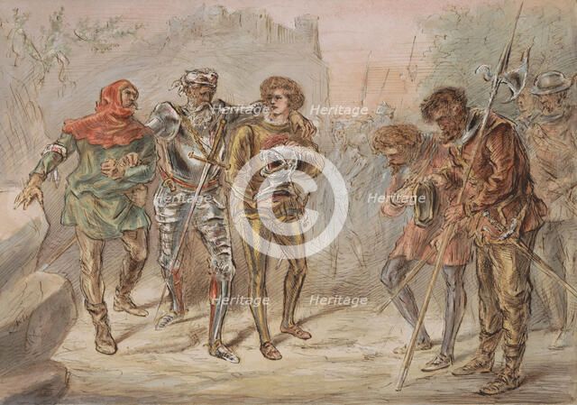 Return of a wounded soldier, c.1854-c.1887.  Creator: Alexander Ver Huell.