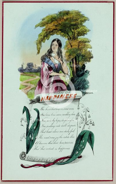 Return of Happiness (valentine), c. 1840. Creator: Unknown.