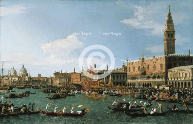 Return of Il Bucintoro on Ascension Day, 1745-1750. Artist: Canaletto (1697-1768)