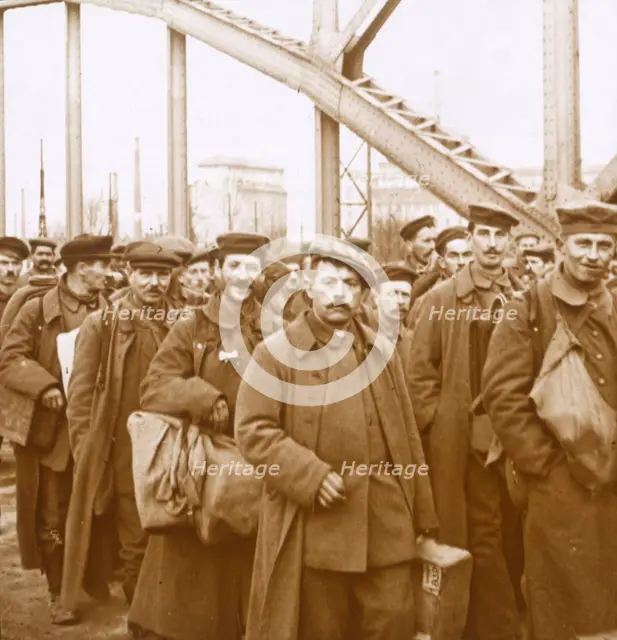 Return of soldiers from Alsace-Lorraine, c1914-c1918. Artist: Unknown.