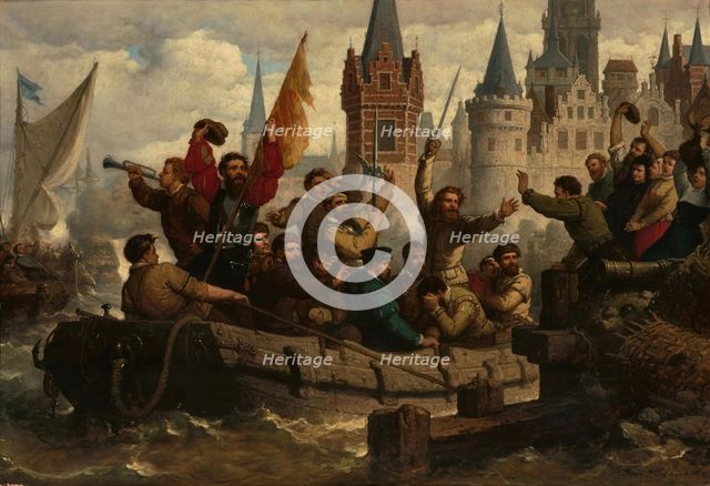 Return of the warriors after the siege of Antwerp , 1878. Creator: Schaefels, Hendrik Frans (1827-1904).