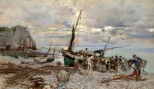 Return Of The Fishing Boats, Étretat, 1879. Creator: Giovanni Boldini