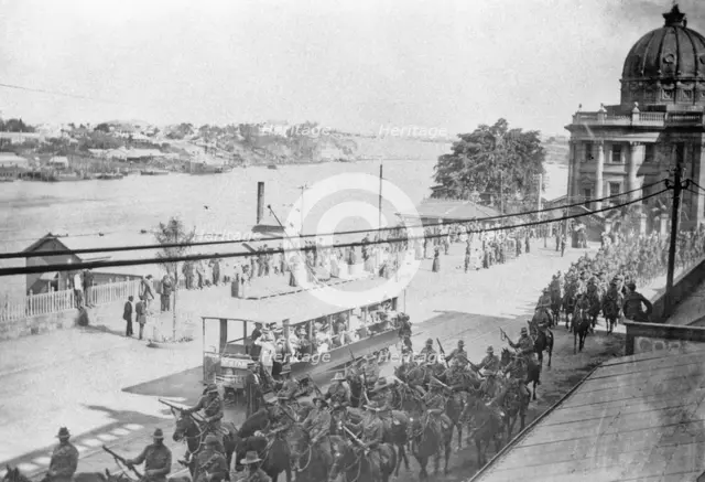 Return of the Light Horse, Custom's House, Brisbane, Queensland, 1919. Creator: Robert Augustus Henry L'Estrange.