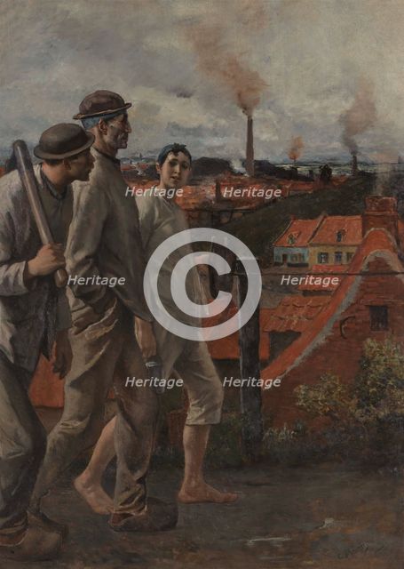 Return of the Miners. Creator: Meunier, Constantin Emile (1831-1905).