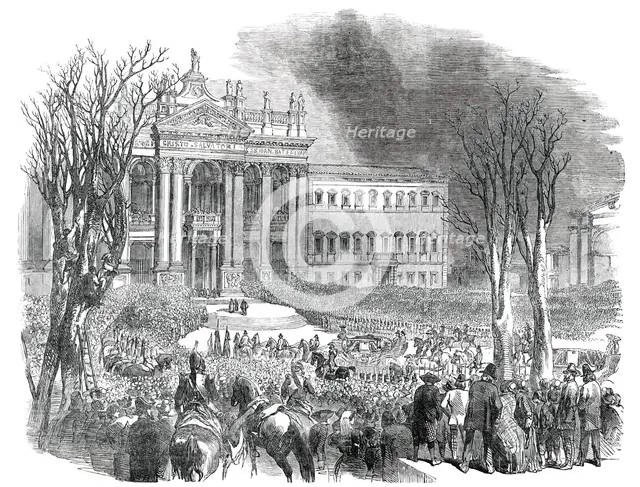 Return of the Pope to Rome - the Procession at the Church of San Giovanni, 1850. Creator: Unknown.