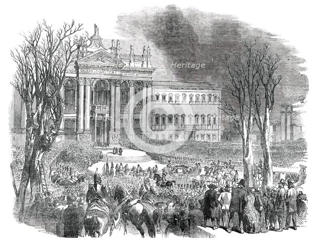 Return of the Pope to Rome - the Procession at the Church of San Giovanni, 1850. Creator: Unknown.