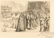 Return of the Procession to Nante Cathedral (Rentree de la Procession a la Cathedral de Nantes), 190 Creator: Auguste Lepere