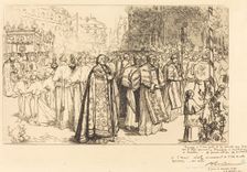 Return of the Procession to Nante Cathedral (Rentree de la Procession a la Cathedral de Nantes), 190 Creator: Auguste Lepere