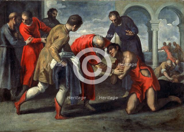 Return of the Prodigal Son', after 1600.  Artist: Jacopo Palma