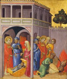 Return of the Saint and Burning of the Changeling, c1390. Creator: Martino di Bartolomeo di Biagio