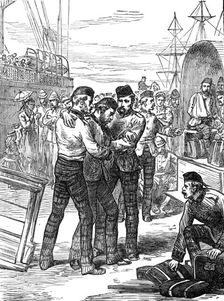 Return of troops from the Ashantee War: landing of the sick and wounded, 1874. Creator: Unknown