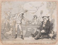 Return'd from a Fox Chace [sic], 1787. Creator: Thomas Rowlandson